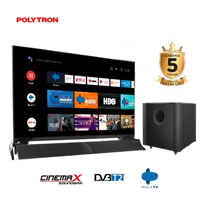 Polytron Smart Android Digital TV 32" - 32BAG9953 + Sound Bar